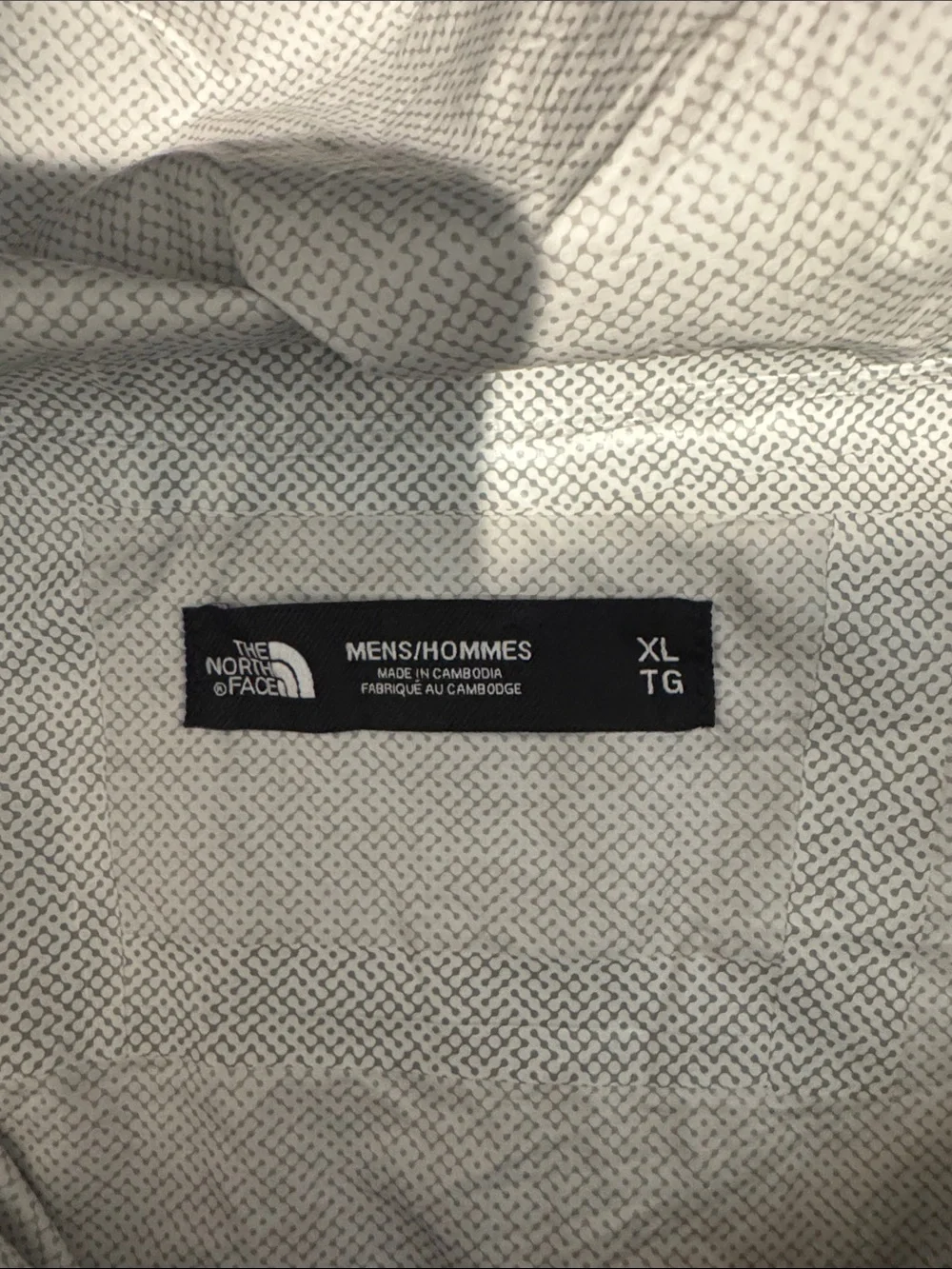 The North Face Black and White Patterned Packable Jacket